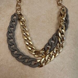 Gold and Gray Chain  Chunky Necklace